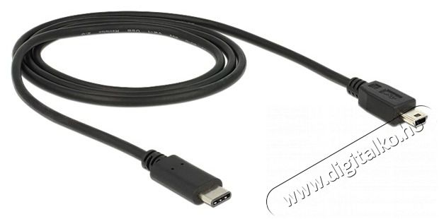 Delock 1m USB Type-C 2.0 apa - USB 2.0 mini-B típusú apa fekete kábel Iroda és számítástechnika - Számítógép tartozék - USB kábel - 470260