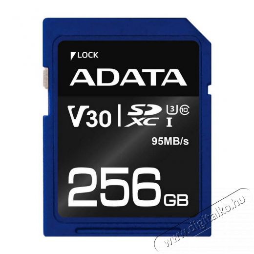 Adata 256GB Premier Pro Class 10 UHS-I U3 SD (ASDX256GUI3V30S-R) memória kártya Memória kártya / Pendrive - SD / SDHC / SDXC kártya - 342187