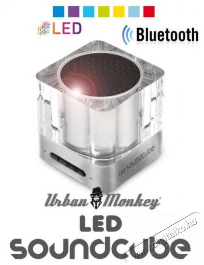 EasyPix Urban Monkey LED Bluetooth SoundCube telefon kihangosító és hangszóró Audio-Video / Hifi / Multimédia - Hordozható, vezeték nélküli / bluetooth hangsugárzó - Hordozható, vezeték nélküli / bluetooth hangsugárzó - 283301