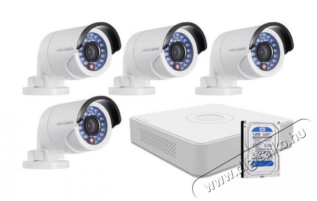 Hikvision 4 infrakamerás HDTVI megfigyelőrendszer szett Háztartás / Otthon / Kültér - Biztonságtechnika - Biztonsági kamera - 332187