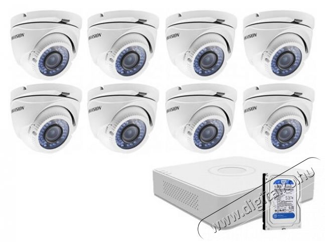 Hikvision 8 varifokális dome infrakamerás HDTVI megfigyelőrendszer szett Háztartás / Otthon / Kültér - Biztonságtechnika - Biztonsági kamera - 332192