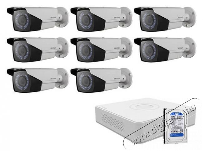 Hikvision 8 varifokális infrakamerás HDTVI megfigyelőrendszer szett Háztartás / Otthon / Kültér - Biztonságtechnika - Biztonsági kamera - 332193