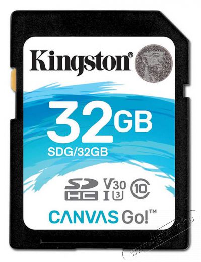 Kingston Canvas Go 32GB Class 10 UHS-I U3 SD (SDG/32GB) memória kártya Memória kártya / Pendrive - SD / SDHC / SDXC kártya - 336589