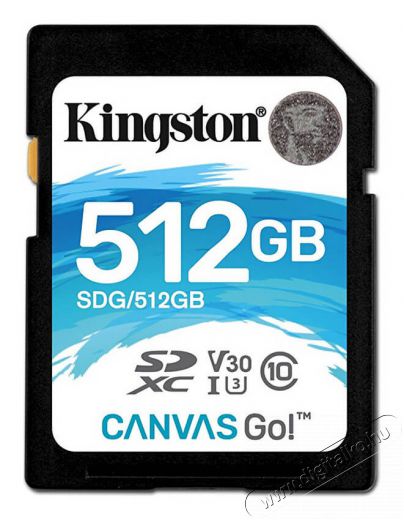 Kingston Canvas Go 512GB Class 10 UHS-I U3 SD (SDG/512GB) memória kártya Memória kártya / Pendrive - SD / SDHC / SDXC kártya - 336592