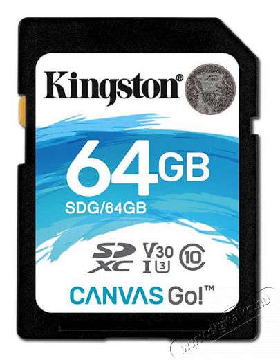 Kingston Canvas Go 64GB Class 10 UHS-I U3 SD (SDG/64GB) memória kártya Memória kártya / Pendrive - SD / SDHC / SDXC kártya - 336593