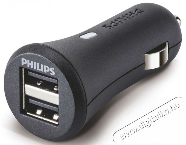 PHILIPS DLP2259/10 kettős USB töltő Autóhifi / Autó felszerelés - Autós töltő / szivargyújtó adapter - 301110