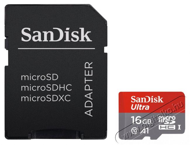 SanDisk 16GB Ultra microSD (SDSQUAR-016G-GN6MA) android memória kártya (173446) Memória kártya / Pendrive - SD / SDHC / SDXC kártya - 326819