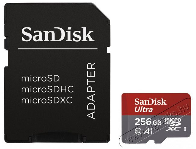 SanDisk 256GB microSD Ultra Android CL10/UHS-I, 100MB/s, A1 - 173469 Memória kártya / Pendrive - MicroSD / MicroSDHC kártya - 330702