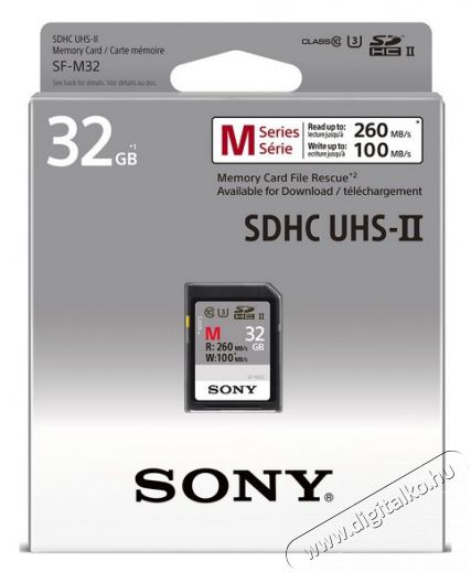 SONY SDHC 32GB Class 10 UHS-II (SF32M) memóriakártya Memória kártya / Pendrive - SD / SDHC / SDXC kártya - 318555