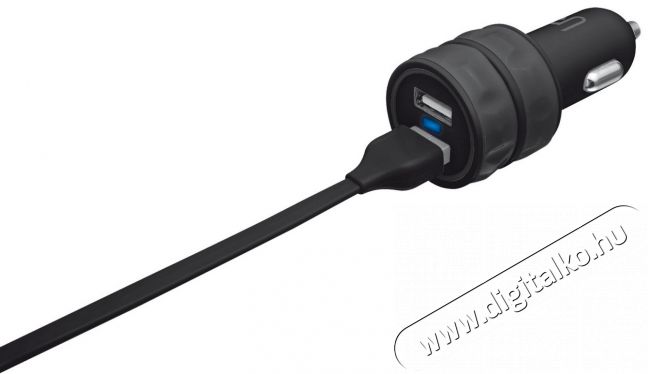 Trust autós adapter dupla USB (20155) - fekete Mobil / Kommunikáció / Smart - Mobiltelefon kiegészítő / tok - Hálózati-, autós töltő - 307376