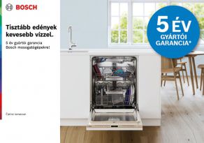 5 év gyártói garancia Bosch mosogatógépekre!