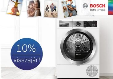 Bosch Mosógépek és Szárítógépek 10% pénzvisszatérítéssel!