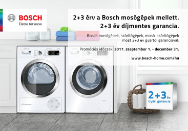 Bosch mosó- és szárítógépek 2+3 év garanciával