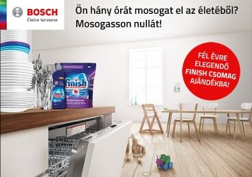 Bosch mosogatógépek most Finish ajándékcsomaggal!