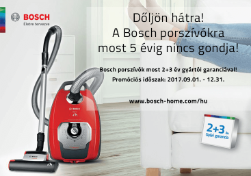 Dőljön hátra! A Bosch porszívókra most 5 évig nincs gondja!