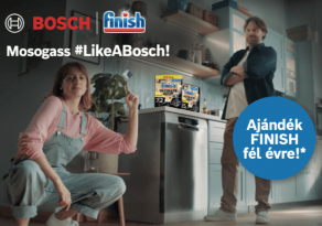 Vásárolj Bosch mosogatógépet és 6 hónapra elegendő Finish kapszulát adunk ajándékba.