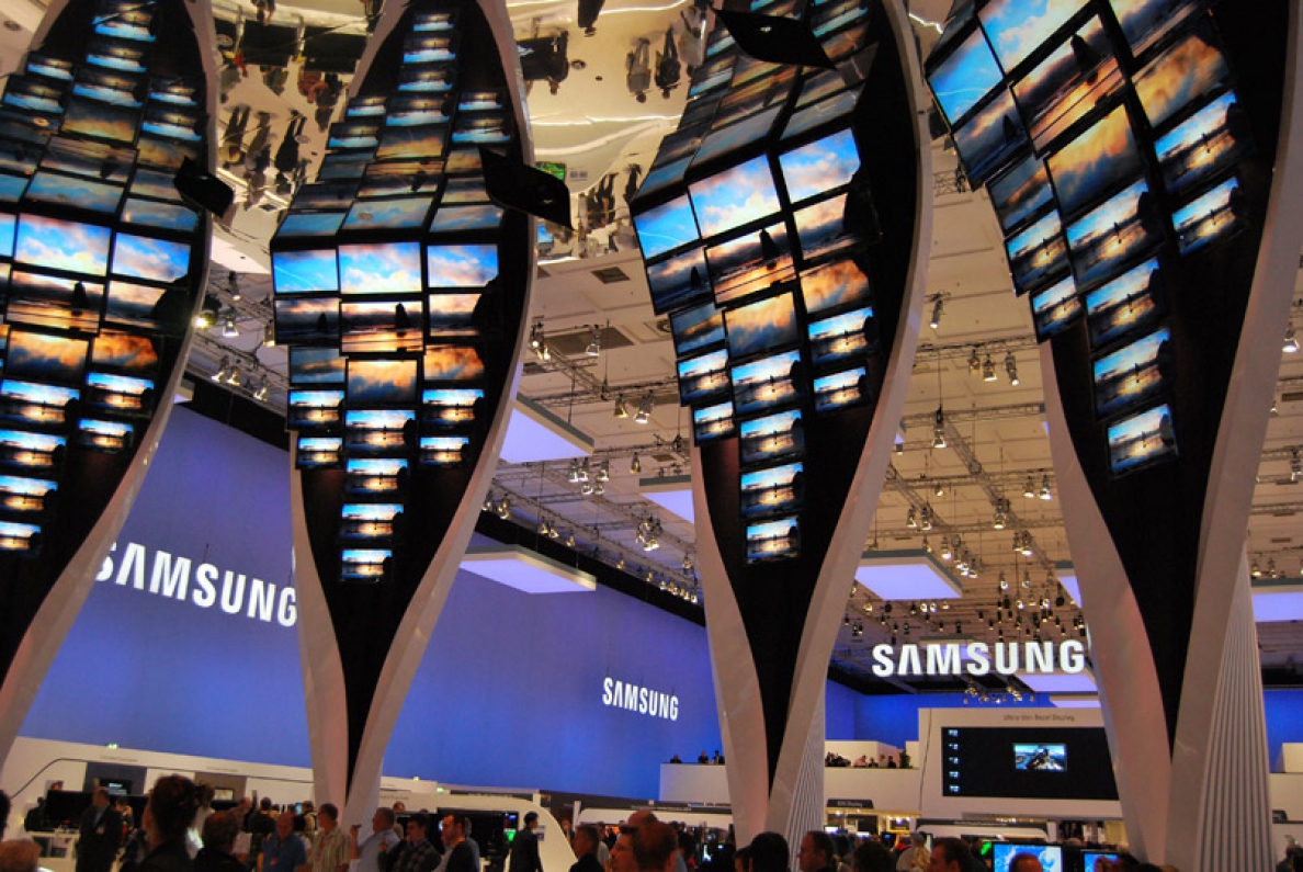 Lenyűgőző látvány fogadott minket a Samsung termébe lépve