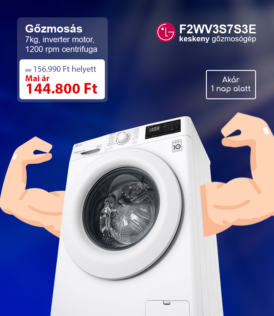 LG F2WV3S7S3E gőzmosógép