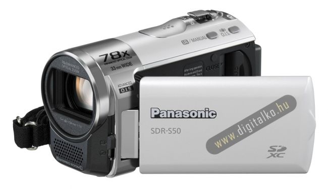 PANASONIC SDR-S50 White Fényképezőgép / kamera - Memóriakártyás videokamera - Kompakt - 1183