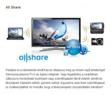 SAMSUNG PS-63C7700 YS Televíziók - Plazma televízió - 1260