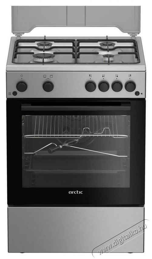 ARCTIC ABGG6611DTTLX G&aacute;ztűzhely, 4 &eacute;gő, Safety Plus, G&aacute;zgrill, Időz&iacute;tő, Elektromos főzőlap/s&uuml;tő gy&uacute;jt&aacute;s, Nagy hat&eacute;konys&aacute;g&uacute; &eacute;gőfejek, 60 cm, Rozsdamentes ac&eacute;l Konyhai term&eacute;kek - S&uuml;tő-főzőlap, tűzhely (szabadon&aacute;ll&oacute;) - G&aacute;zfőzőlap (szabadon&aacute;ll&oacute;) - 534217