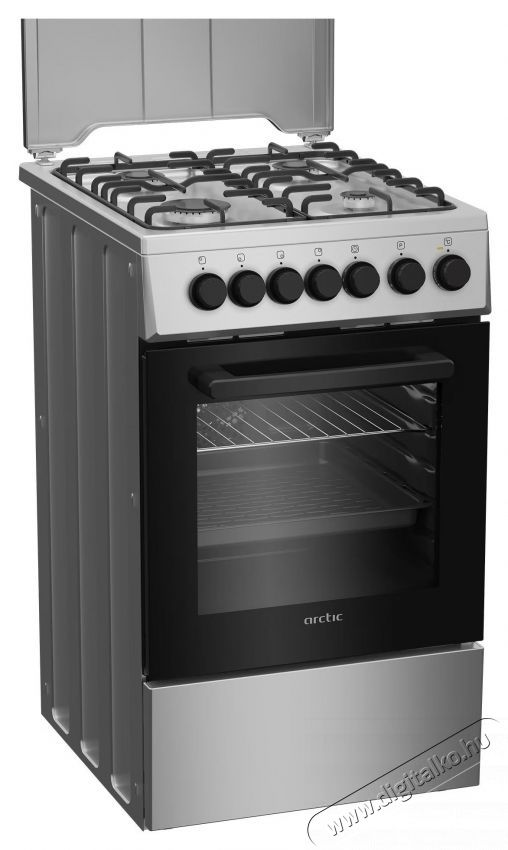 ARCTIC AMG5612GTCLXN tűzhely, Mixt, 4 &eacute;gő, elektromos s&uuml;tő, 8 funkci&oacute;, katalitikus &ouml;ntiszt&iacute;t&aacute;s, Aqua Drop Clean, időz&iacute;tő, Safty Plus, A energiaoszt&aacute;ly, 50 cm, rozsdamentes ac&eacute;l Konyhai term&eacute;kek - S&uuml;tő-főzőlap, tűzhely (szabadon&aacute;ll&oacute;) - G&aacute;ztűzhely (szabadon&aacute;ll&oacute;) - 534219