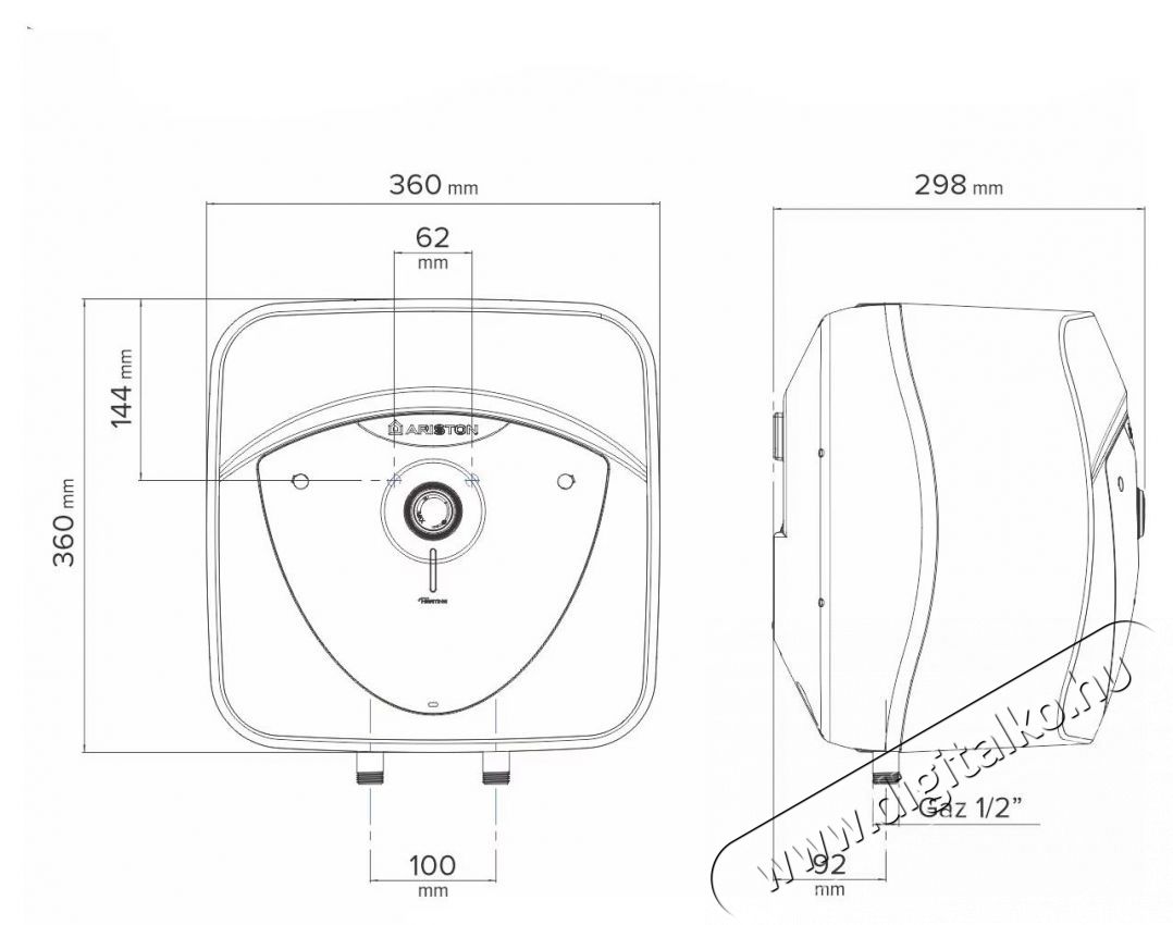Ariston Andris LUX 10 U EU villanybojler, 10 l, 1200 W, LED vil&aacute;g&iacute;t&aacute;s, IPX5 elektromos v&eacute;delem, Be&eacute;p&iacute;t&eacute;s a mosogat&oacute; al&aacute;, K&uuml;lső hőm&eacute;rs&eacute;klet szab&aacute;lyoz&aacute;s H&aacute;ztart&aacute;s / Otthon / K&uuml;lt&eacute;r - V&iacute;zmeleg&iacute;tő / bojler / t&aacute;rol&oacute; - V&iacute;zmeleg&iacute;tő - 534230
