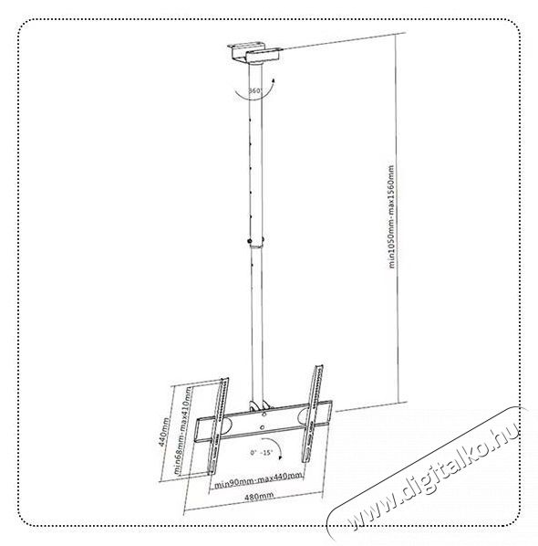 A+ Bracket Mennyezeti TV konzol, 32 -70 , 50kg, Fekete Tv kieg&eacute;sz&iacute;tők - Fali tart&oacute; / konzol - Mennyezeti tv tart&oacute; - 534052