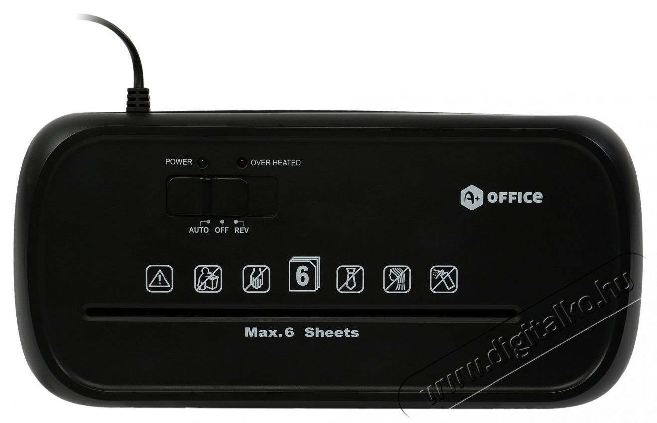 A+ Office DD6 Iratmegsemmis&iacute;tő, 6 lap, 4x40mm, konfetti, Fekete Iroda &eacute;s sz&aacute;m&iacute;t&aacute;stechnika - Iratmegsemmis&iacute;tő - 534053