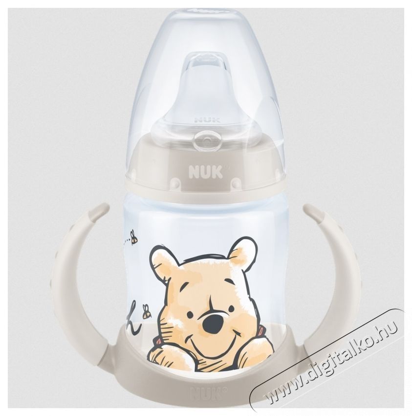 Nuk DISNEY Palack, ki&ouml;ntővel, tanul&oacute; cumival, 150 ml, 6-18 h&oacute;nap, b&eacute;zs Sz&eacute;ps&eacute;g&aacute;pol&aacute;s / Eg&eacute;szs&eacute;g - Baba mama term&eacute;k - Cumis&uuml;veg / cumi / etet&eacute;s kieg&eacute;sz&iacute;tő - 534592