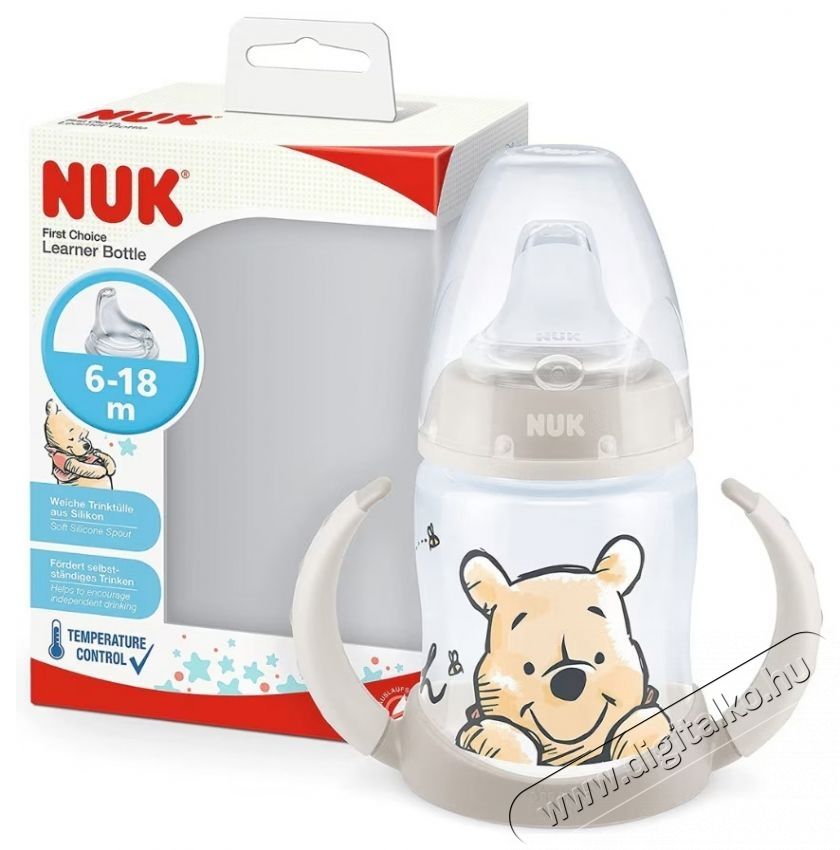 Nuk DISNEY Palack, ki&ouml;ntővel, tanul&oacute; cumival, 150 ml, 6-18 h&oacute;nap, b&eacute;zs Sz&eacute;ps&eacute;g&aacute;pol&aacute;s / Eg&eacute;szs&eacute;g - Baba mama term&eacute;k - Cumis&uuml;veg / cumi / etet&eacute;s kieg&eacute;sz&iacute;tő - 534592