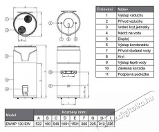 ELIZ EWHP 120 EW Háztartás / Otthon / Kültér - Vízmelegítő / bojler / tároló - Bojler / melegvíz tároló - 515416