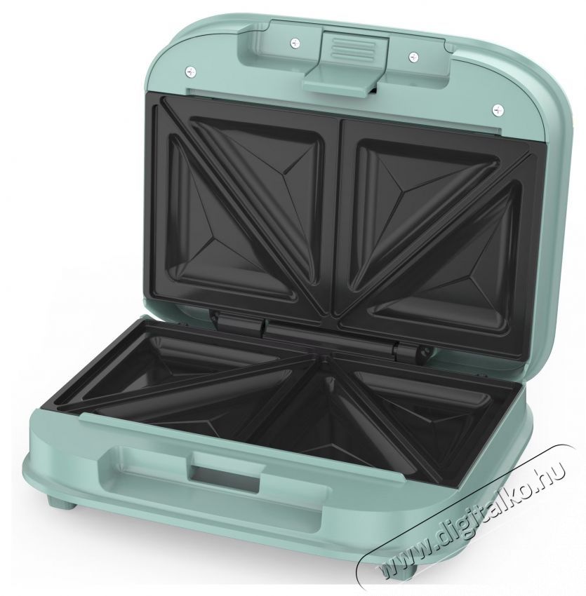 FRAM FSM-700GR szendvicss&uuml;tő, 700 W, 2 szendvics kapacit&aacute;s, fix lapok tapad&aacute;smentes bevonattal, f&uuml;ggőleges t&aacute;rol&aacute;s&uacute; kialak&iacute;t&aacute;s, z&ouml;ld Konyhai term&eacute;kek - Konyhai kisg&eacute;p (s&uuml;t&eacute;s / főz&eacute;s / hűt&eacute;s / &eacute;telk&eacute;sz&iacute;t&eacute;s) - Melegszendvics / gofri s&uuml;tő - 534279