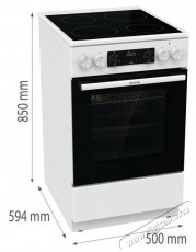 Gorenje GEC5C61WG Konyhai termékek - Sütő-főzőlap, tűzhely (szabadonálló) - Elektromos tűzhely (szabadonálló) - 504412