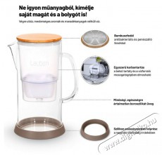 Lauben Glass Water Filter Jug 32GW Konyhai termékek - Vízszűrő - Vízszűrő - 504516