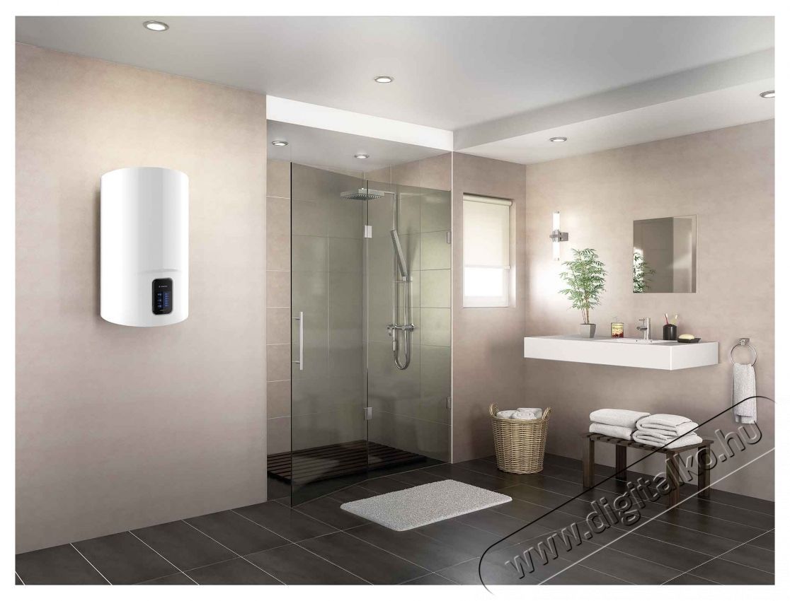 Ariston Lydos Wi-Fi 50L villanybojler, 1800 W, internet csatlakoz&aacute;s, zom&aacute;ncozott tart&aacute;ly Tit&aacute;nnal H&aacute;ztart&aacute;s / Otthon / K&uuml;lt&eacute;r - V&iacute;zmeleg&iacute;tő / bojler / t&aacute;rol&oacute; - Bojler / melegv&iacute;z t&aacute;rol&oacute; - 534246