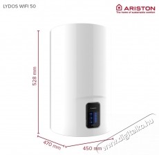 Ariston Lydos Wi-Fi 50L villanybojler, 1800 W, internet csatlakoz&aacute;s, zom&aacute;ncozott tart&aacute;ly Tit&aacute;nnal H&aacute;ztart&aacute;s / Otthon / K&uuml;lt&eacute;r - V&iacute;zmeleg&iacute;tő / bojler / t&aacute;rol&oacute; - Bojler / melegv&iacute;z t&aacute;rol&oacute; - 534246