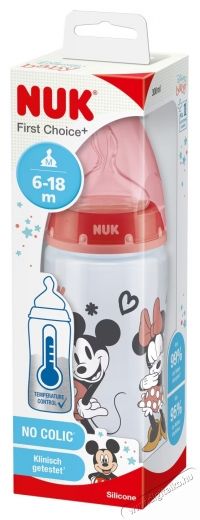Nuk Minnie First Choice+ cumis&uuml;veg, 300ml, Polipropil&eacute;n, Szilikon cumi, 6-18 h&oacute;nap, K&ouml;zepes lyuk, BPA mentes Sz&eacute;ps&eacute;g&aacute;pol&aacute;s / Eg&eacute;szs&eacute;g - Baba mama term&eacute;k - Cumis&uuml;veg / cumi / etet&eacute;s kieg&eacute;sz&iacute;tő - 534583