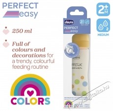 Chicco Perfect Easy cumis&uuml;veg, 250 ml, PP, Szilikon cumi, K&ouml;zepes foly&aacute;s&uacute;, Fi&uacute;knak, 2 h&oacute;nap+ Sz&eacute;ps&eacute;g&aacute;pol&aacute;s / Eg&eacute;szs&eacute;g - Baba mama term&eacute;k - Cumis&uuml;veg / b&eacute;bi&eacute;tel meleg&iacute;tő - 534256