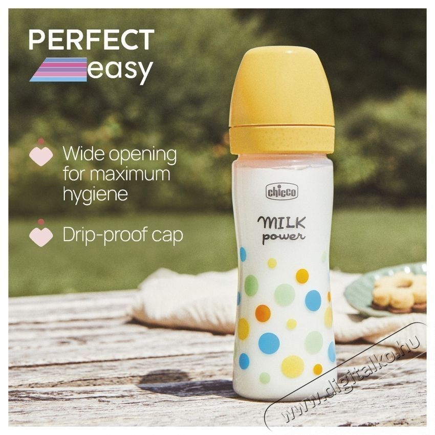 Chicco Perfect Easy cumis&uuml;veg, 250 ml, PP, Szilikon cumi, K&ouml;zepes foly&aacute;s&uacute;, Fi&uacute;knak, 2 h&oacute;nap+ Sz&eacute;ps&eacute;g&aacute;pol&aacute;s / Eg&eacute;szs&eacute;g - Baba mama term&eacute;k - Cumis&uuml;veg / b&eacute;bi&eacute;tel meleg&iacute;tő - 534256