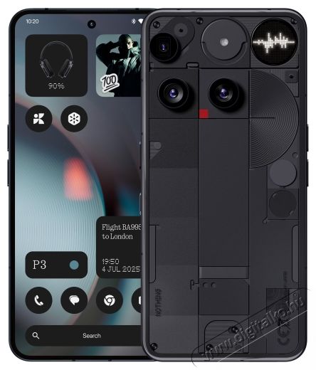 NOTHING Phone (3) Mobiltelefon, 256 GB, 12 GB RAM, 5G, Fekete Mobil / Kommunik&aacute;ci&oacute; / Smart - Okostelefon - Android - 534582