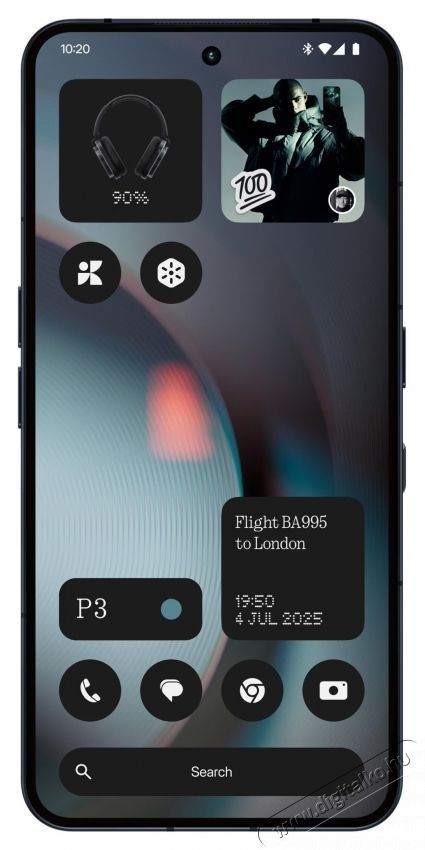 NOTHING Phone (3) Mobiltelefon, 256 GB, 12 GB RAM, 5G, Fekete Mobil / Kommunik&aacute;ci&oacute; / Smart - Okostelefon - Android - 534582