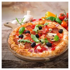 Orion pizza vágódeszka, akácfa nyél, 32 cm átm. Konyhai termékek - Konyhai eszköz - Vágódeszka - 515724