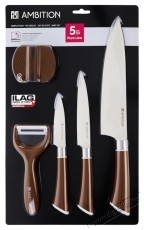 Ambition Pure Line k&eacute;sk&eacute;szlet, 5 db, H&aacute;moz&oacute;val, &Eacute;lezővel Konyhai term&eacute;kek - Konyhai eszk&ouml;z - K&eacute;s / oll&oacute; - 534148