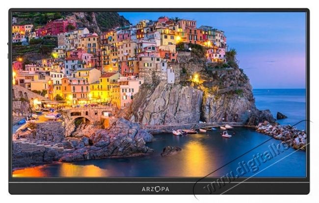 Arzopa S1 Table ISP LED hordozhat&oacute; monitor, 15.6 , Full HD (1920x1080), 60Hz, Mini HDM, USB-C, 2x1W hangsz&oacute;r&oacute;, Tok, Konzol kompatibilis, Fekete Iroda &eacute;s sz&aacute;m&iacute;t&aacute;stechnika - Monitor - Monitor - 534250