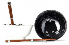 Made In Japan Silver Sakura Tálkészlet pálcikákkal, 400 ml, 2 db Konyhai termékek - Edény - Edény készlet - 515592