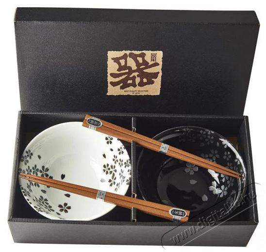 Made In Japan Silver Sakura Tálkészlet pálcikákkal, 400 ml, 2 db Konyhai termékek - Edény - Edény készlet - 515592