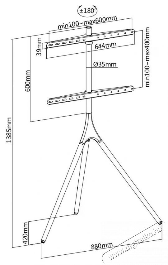 A+ SPL46F Telev&iacute;zi&oacute; &aacute;llv&aacute;ny, 45 -65 Tv kieg&eacute;sz&iacute;tők - Fali tart&oacute; / konzol - Fali tv tart&oacute; - 534049