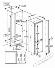 AEG TSC7G181ES Konyhai termékek - Hűtő, fagyasztó (beépíthető) - Alulfagyasztós kombinált hűtő - 515065