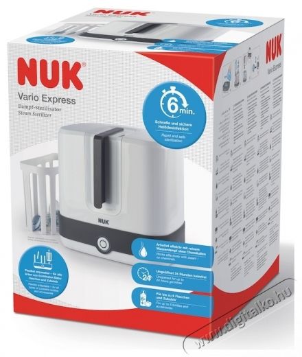 Nuk Vario Express gőzsteriliz&aacute;l&oacute;, amely ak&aacute;r 6 cumis&uuml;veg &eacute;s kieg&eacute;sz&iacute;tő steriliz&aacute;l&aacute;s&aacute;ra alkalmas, 6 perc alatt gyorsan &eacute;s megb&iacute;zhat&oacute;an steriliz&aacute;l Sz&eacute;ps&eacute;g&aacute;pol&aacute;s / Eg&eacute;szs&eacute;g - Baba mama term&eacute;k - Steriliz&aacute;l&oacute; - 534599